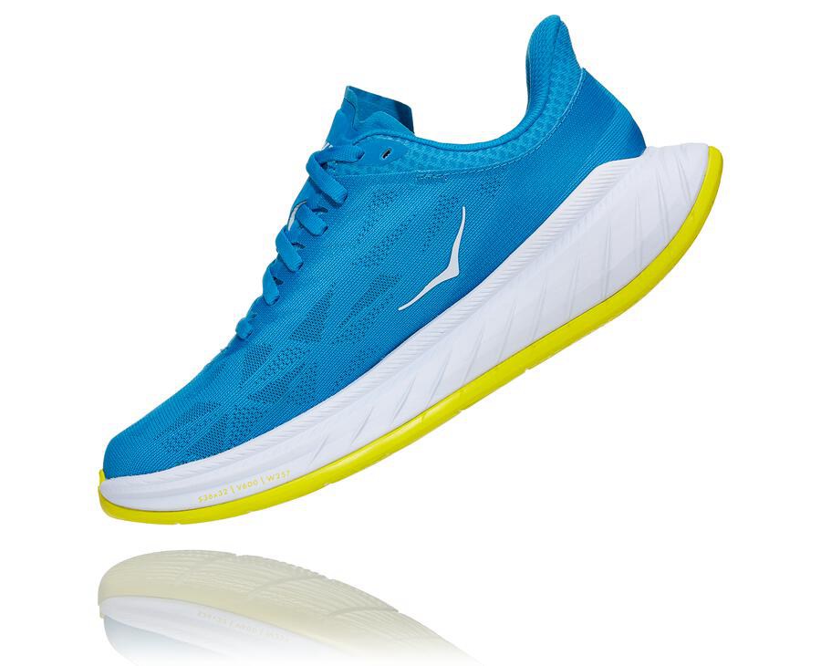 Hoka One One Carbon X 2 Löparskor Dam - Blå/Vita - PITLE-2348